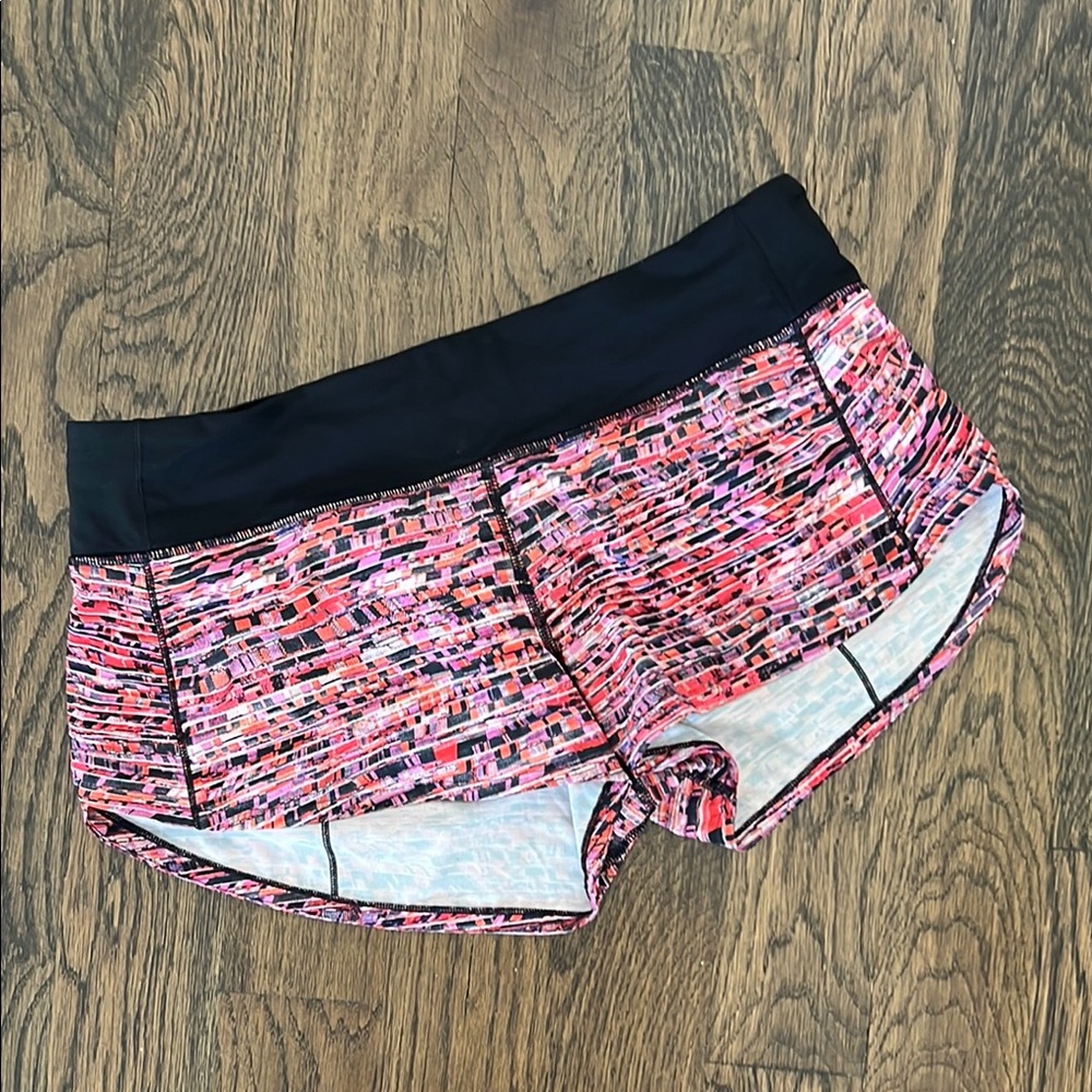 Lululemon Athletica speed short 2.5 inch Pink and Black Athletic Shorts